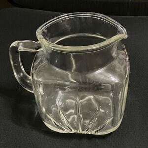 Vintage 1960s Starburst Federal Glass One Quart Juice Milk Pitcher